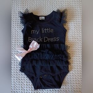 Adorable Black Ruffled Baby Onesie